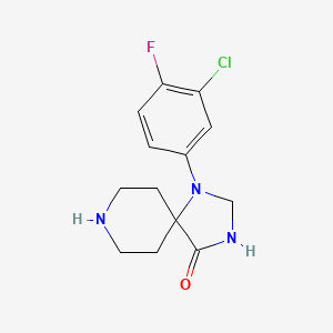 1-(3-Chloro-4-fluorophenyl)-1,3,8-triazaspiro[4.5]decan-4-one
