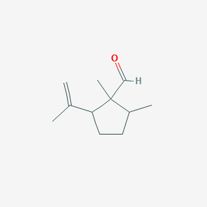molecular formula C11H18O B8638057 1,2-Dimethyl-5-(prop-1-en-2-yl)cyclopentane-1-carbaldehyde CAS No. 94454-55-4