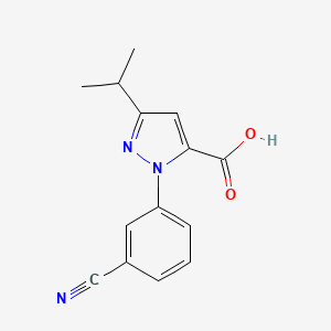 molecular formula C14H13N3O2 B8638074 1-(3-cyanophenyl)-3-isopropyl-1H-pyrazole-5-carboxylic acid 