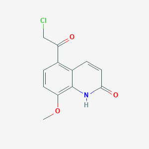 molecular formula C12H10ClNO3 B8638078 2(1H)-Quinolinone, 5-(2-chloroacetyl)-8-methoxy- CAS No. 59827-94-0