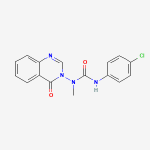 molecular formula C16H13ClN4O2 B8638094 N'-(4-chlorophenyl)-N-methyl-N-(4-oxo-3,4-dihydroquinazolin-3-yl)urea 