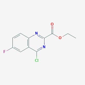 molecular formula C11H8ClFN2O2 B8638096 Ethyl 4-chloro-6-fluoroquinazoline-2-carboxylate 