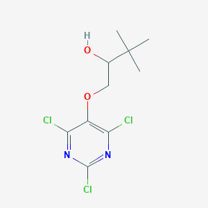 molecular formula C10H13Cl3N2O2 B8638349 3,3-Dimethyl-1-(2,4,6-trichloro-pyrimidin-5-yloxy)-butan-2-ol 