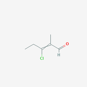 molecular formula C6H9ClO B8638415 3-Chloro-2-methyl-2-pentenal CAS No. 31357-75-2