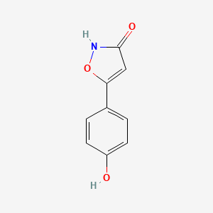 molecular formula C9H7NO3 B8638422 5-(4-Hydroxyphenyl)isoxazol-3-ol 