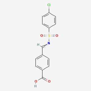 molecular formula C14H10ClNO4S B8638433 4-{[(4-Chlorobenzene-1-sulfonyl)imino]methyl}benzoic acid CAS No. 137505-04-5