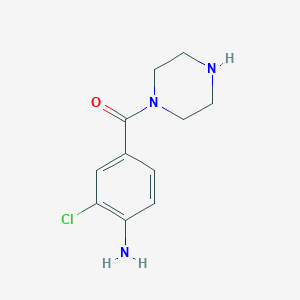 molecular formula C11H14ClN3O B8638504 (4-Amino-3-chlorophenyl)(piperazin-1-yl)methanone 