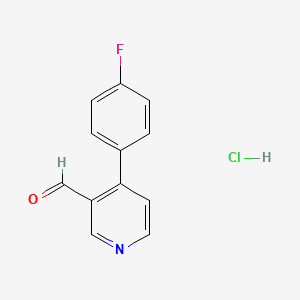molecular formula C12H9ClFNO B8638529 4-(4-Fluorophenyl)pyridine-3-carbaldehyde;hydrochloride CAS No. 121187-15-3
