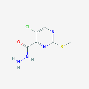molecular formula C6H7ClN4OS B8638575 5-Chloro-2-(methylthio)pyrimidine-4-carbohydrazide 