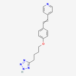 molecular formula C18H19N5O B8638577 4-(2-{4-[4-(2H-Tetrazol-5-yl)butoxy]phenyl}ethenyl)pyridine CAS No. 143320-69-8