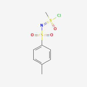 molecular formula C8H10ClNO3S2 B8638590 N-Tosylmethanesulfonimidoyl chloride 
