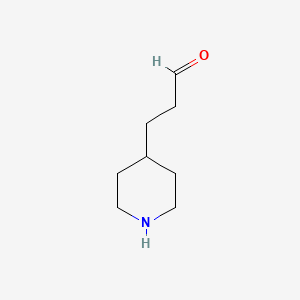 molecular formula C8H15NO B8638621 3-(Piperidin-4-yl)propanal 