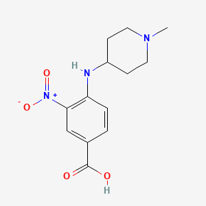 molecular formula C13H17N3O4 B8638627 4-(1-Methylpiperidin-4-ylamino)-3-nitrobenzoic acid 