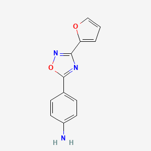 molecular formula C12H9N3O2 B8638652 3-(2-Furyl)-5-(4-aminophenyl)-1,2,4-oxadiazole CAS No. 96898-92-9