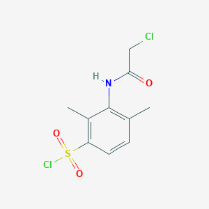 molecular formula C10H11Cl2NO3S B8638775 3-(2-Chloroacetamido)-2,4-dimethylbenzene-1-sulfonyl chloride CAS No. 134761-65-2