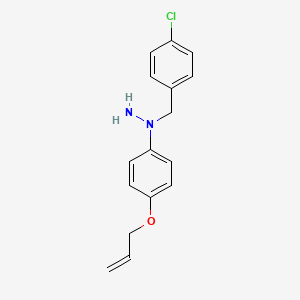 molecular formula C16H17ClN2O B8638817 1-[(4-Chlorophenyl)methyl]-1-{4-[(prop-2-en-1-yl)oxy]phenyl}hydrazine CAS No. 144397-01-3