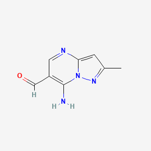 molecular formula C8H8N4O B8638937 7-Amino-2-methylpyrazolo[1,5-a]pyrimidine-6-carbaldehyde 