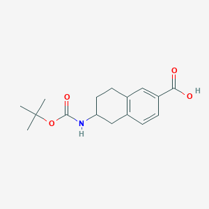 molecular formula C16H21NO4 B8638987 6-(Tert-butoxycarbonylamino)-5,6,7,8-tetrahydronaphthalene-2-carboxylic acid 