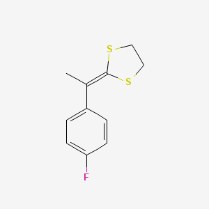 molecular formula C11H11FS2 B8639083 2-[1-(4-Fluorophenyl)ethylidene]-1,3-dithiolane CAS No. 89863-74-1
