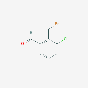 molecular formula C8H6BrClO B8639085 2-(Bromomethyl)-3-chlorobenzaldehyde 