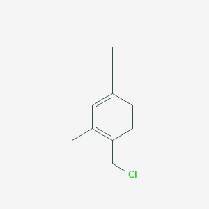 molecular formula C12H17Cl B8639124 Benzene, 1-(chloromethyl)-2-methyl-4-(1,1-dimethylethyl) 