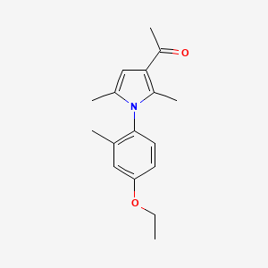 molecular formula C17H21NO2 B8639132 1-[1-(4-Ethoxy-2-methylphenyl)-2,5-dimethyl-1H-pyrrol-3-yl]ethan-1-one CAS No. 647841-62-1