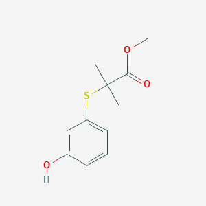 molecular formula C11H14O3S B8639138 Methyl 2-(3-hydroxyphenylthio)isobutyrate CAS No. 566189-20-6