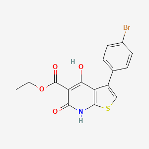 molecular formula C16H12BrNO4S B8639144 ethyl 3-(4-bromophenyl)-4-hydroxy-6-oxo-6H,7H-thieno[2,3-b]pyridine-5-carboxylate 