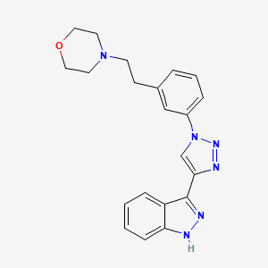 molecular formula C21H22N6O B8639194 3-{1-[3-(2-morpholin-4-ylethyl)phenyl]-1H-1,2,3-triazol-4-yl}-1H-indazole 