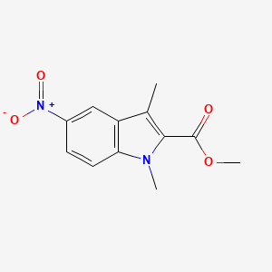 molecular formula C12H12N2O4 B8639208 1H-Indole-2-carboxylic acid, 1,3-dimethyl-5-nitro-, methyl ester CAS No. 203791-22-4