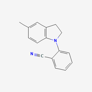 molecular formula C16H14N2 B8639221 2-(5-Methylindolin-1-yl)benzonitrile CAS No. 96014-87-8