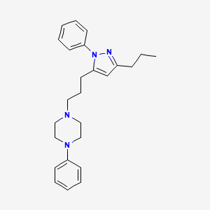 molecular formula C25H32N4 B8639260 1-phenyl-4-(3-(1-phenyl-3-propyl-1H-pyrazol-5-yl)propyl)piperazine 