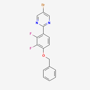 molecular formula C17H11BrF2N2O B8639292 2-[4-(Benzyloxy)-2,3-difluorophenyl]-5-bromopyrimidine CAS No. 154115-63-6