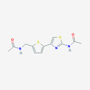 molecular formula C12H13N3O2S2 B8639347 2-Acetylamino-4-(5-acetylaminomethyl-2-thienyl)thiazole 