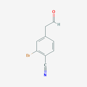 molecular formula C9H6BrNO B8639363 2-Bromo-4-(2-oxoethyl)benzonitrile 