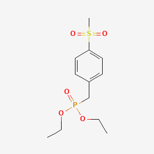 molecular formula C12H19O5PS B8639399 (4-Methanesulfonylbenzyl)phosphonic acid diethyl ester CAS No. 53605-96-2