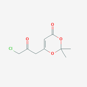 molecular formula C9H11ClO4 B8639404 6-(3-Chloro-2-oxopropyl)-2,2-dimethyl-2H,4H-1,3-dioxin-4-one CAS No. 134126-30-0