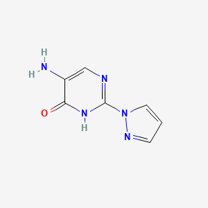 molecular formula C7H7N5O B8639425 5-amino-2-pyrazol-1-yl-1H-pyrimidin-6-one 