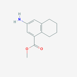 molecular formula C12H15NO2 B8639473 Methyl 3-amino-5,6,7,8-tetrahydronaphthalene-1-carboxylate 