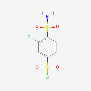 molecular formula C6H5Cl2NO4S2 B8639530 3-Chloro-4-sulfamoylbenzene-1-sulfonyl chloride CAS No. 32548-84-8