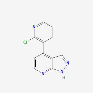 molecular formula C11H7ClN4 B8639552 4-(2-chloropyridin-3-yl)-1H-pyrazolo[3,4-b]pyridine 