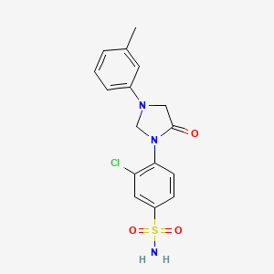 Benzenesulfonamide, 3-chloro-4-(3-(3-methylphenyl)-5-oxo-1-imidazolidinyl)-