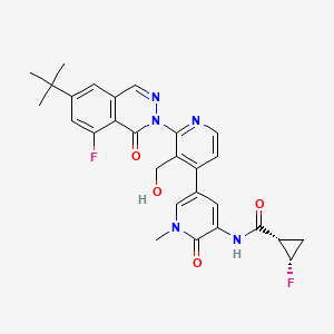 (1S,2S)-N-(2'-(6-(tert-Butyl)-8-fluoro-1-oxophthalazin-2(1H)-yl)-3'-(hydroxymethyl)-1-methyl-6-oxo-1,6-dihydro-[3,4'-bipyridin]-5-yl)-2-fluorocyclopropanecarboxamide