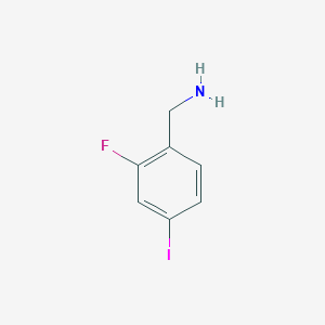 molecular formula C7H7FIN B8639700 (2-Fluoro-4-iodophenyl)methanamine 