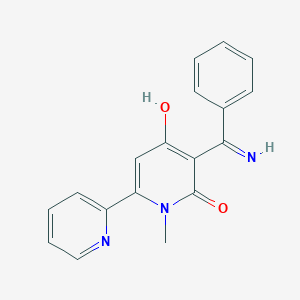 molecular formula C18H15N3O2 B8639715 3-(alpha-iminobenzyl)-4-hydroxy-6-(2-pyridyl)-1-methyl-2(1H)-pyridone CAS No. 65881-74-5