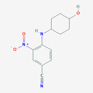 molecular formula C13H15N3O3 B8639722 4-[(4-Hydroxycyclohexyl)amino]-3-nitrobenzonitrile 