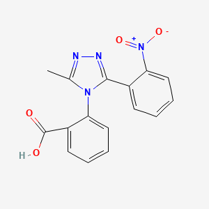 molecular formula C16H12N4O4 B8639728 2-(3-Methyl-5-(2-nitrophenyl)-4H-1,2,4-triazol-4-yl)benzoic acid CAS No. 648917-54-8