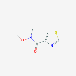molecular formula C6H8N2O2S B8639730 N-methoxy-N-methylthiazole-4-carboxamide 