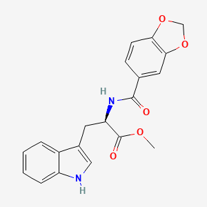 molecular formula C20H18N2O5 B8639817 methyl (2R)-2-(1,3-benzodioxole-5-carbonylamino)-3-(1H-indol-3-yl)propanoate 