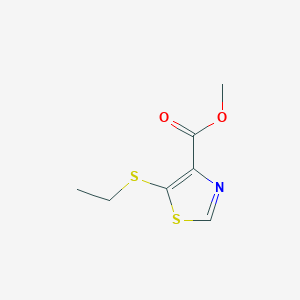 molecular formula C7H9NO2S2 B8639870 Methyl 5-ethylthio-1,3-thiazole-4-carboxylate CAS No. 105523-44-2